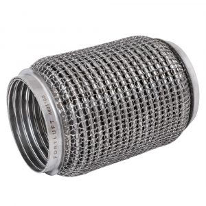 Stainless Steel Flexible Exhaust Pipe Connector 40mm x 100mm Heavy Duty Weld In Coupler Flexi Pipe Tube Adapter Sleeve Joint 40mm x 100mm 